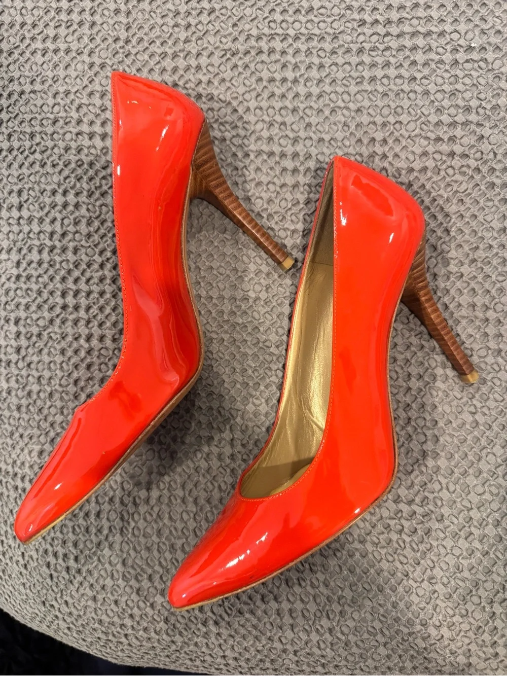 Stuart Weitzman Glossy Red Patent Pointed-Toe Stiletto Pumps